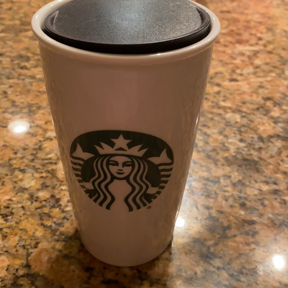 Starbucks glass coffee travel cup